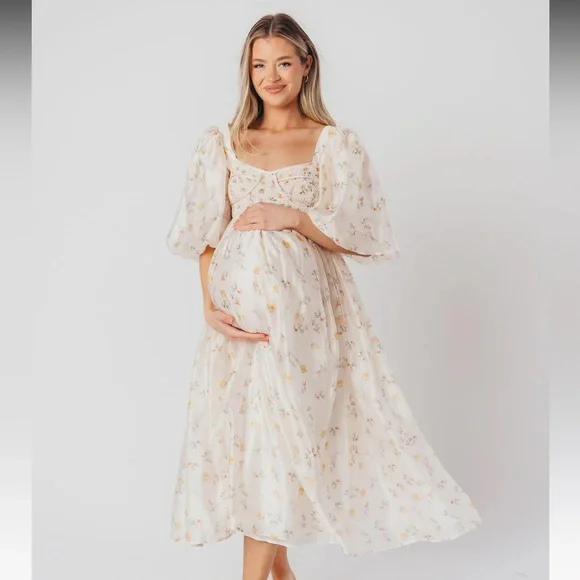 Worth Collective Harlow Maxi Dress in Tiny Yellow Floral - Picture 3 of 6